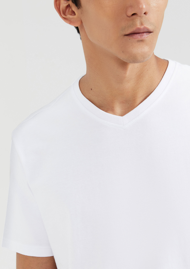 Camiseta Básica Masculina Branca Hering Manga Curta Comfort Super Cotton