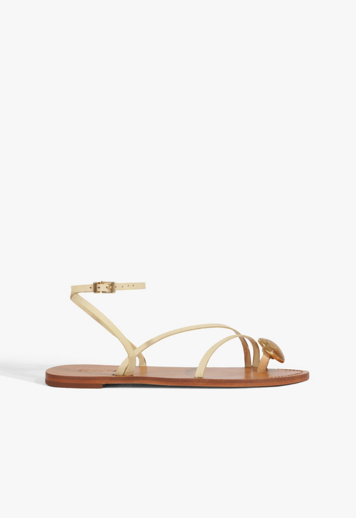 Sandália Rasteira Azure Couro Branca