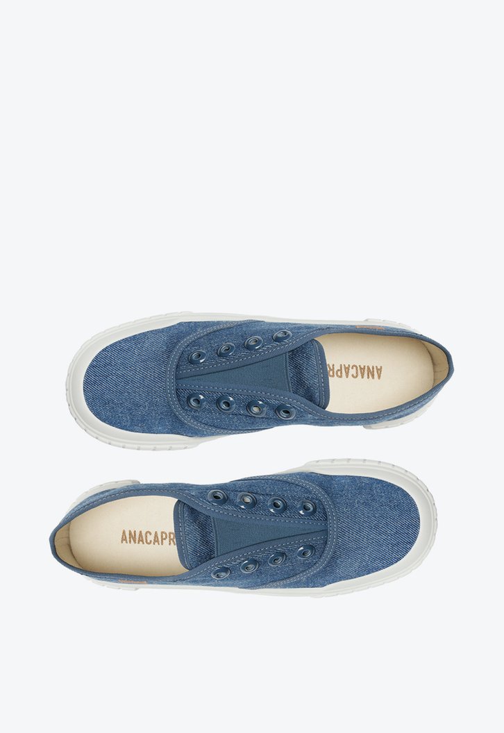 Tênis Slip On Azul Anacapri Lona Alê