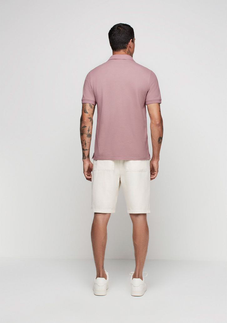 Camisa Polo Rosa Dzarm Em Malha Piquet