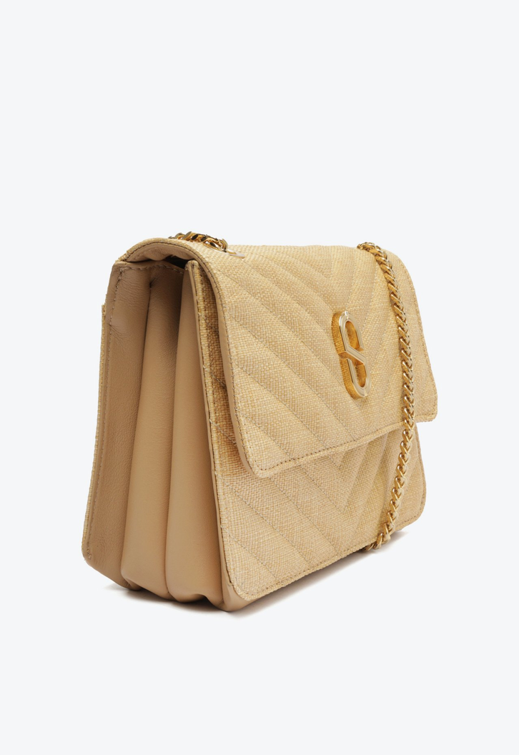 バッグ zzzzaaaa Bolsa Tiracolo Natural Schutz Média Frenzy Ráfia | ZZ MALL