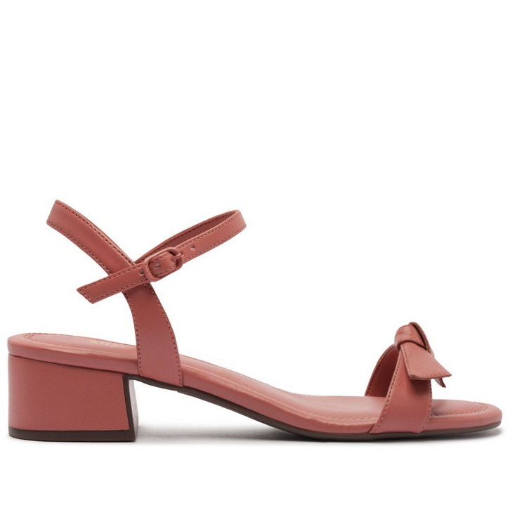 Sandália Salto Bloco Laço Rosa