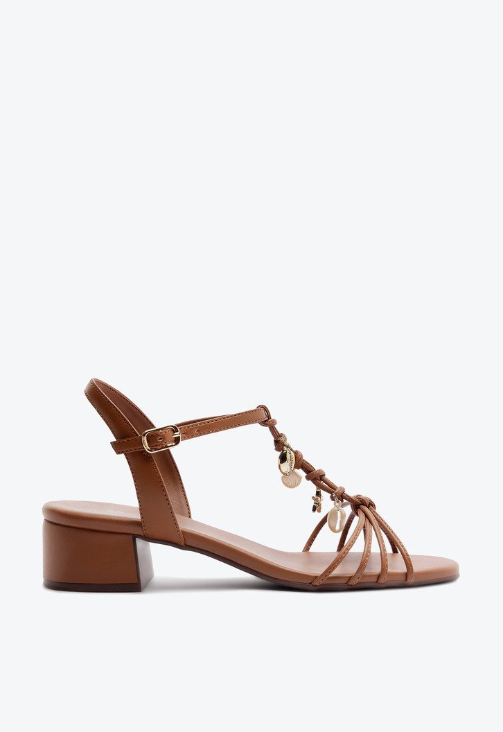 Sandália Salto Bloco Sunset Marrom