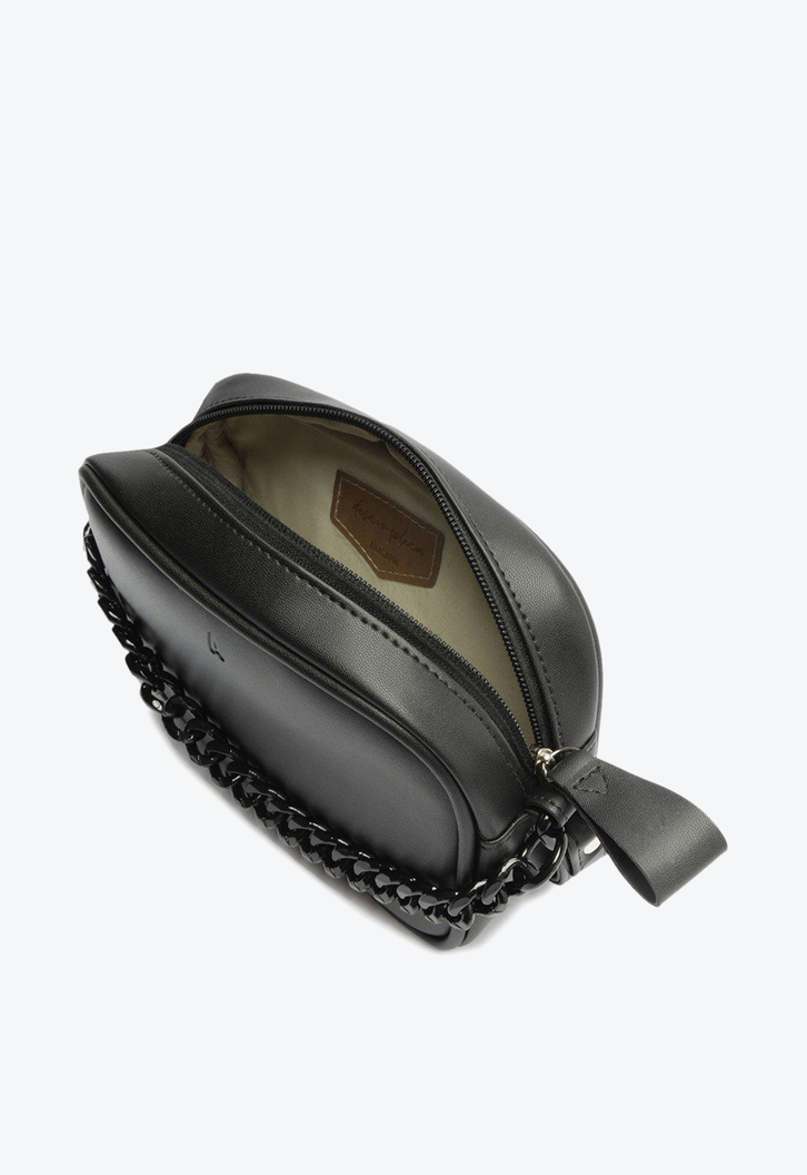 Bolsa Crossbody Preta Anacapri Corrente Monocromática Pequena
