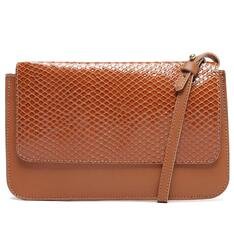 Bolsa Anacapri Snake Marrom Whisky Retangular