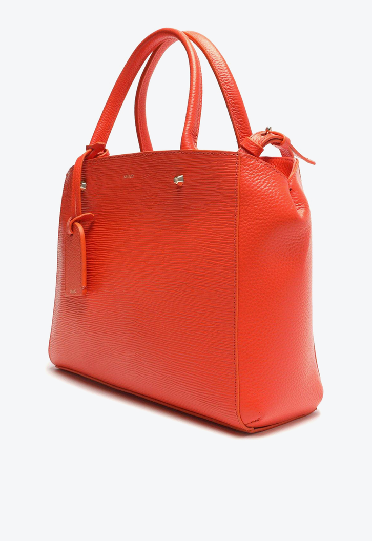 Bolsa Tote Laranja Arezzo Couro Wave Bella Grande