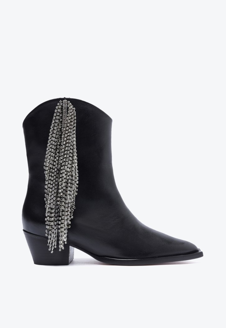 Bota Western Preta Schutz Terry Couro Brilho