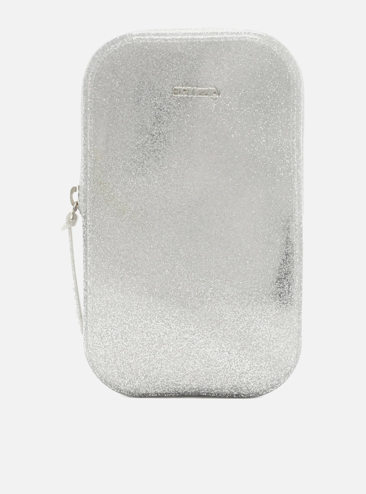 Mini Bolsa Glitter Prata Duda Porta-Celular
