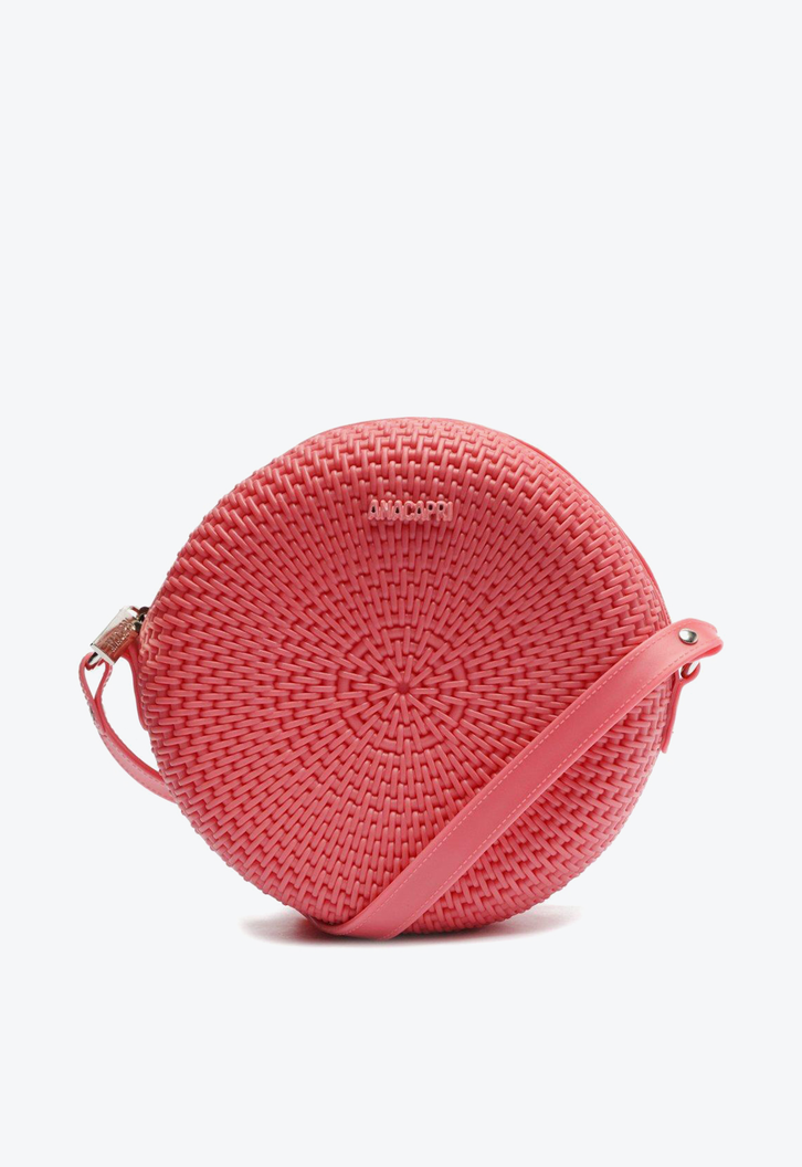 Crossbody Rosa Anacapri Redonda Veneza Texturizada Média