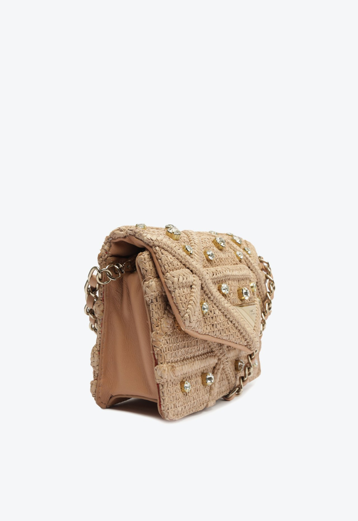 Bolsa Tiracolo Natural Schutz Pequena 944 Knotty Glam Ráfia | ZZ MALL