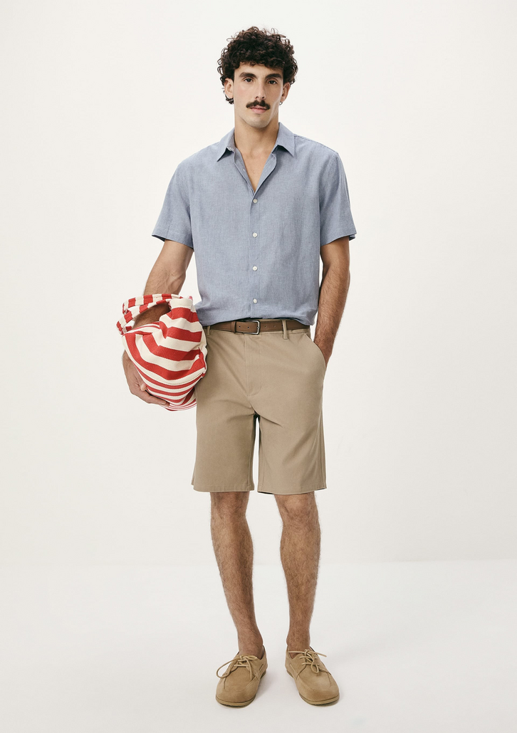 Bermuda Marrom Hering Masculina Chino Em Sarja