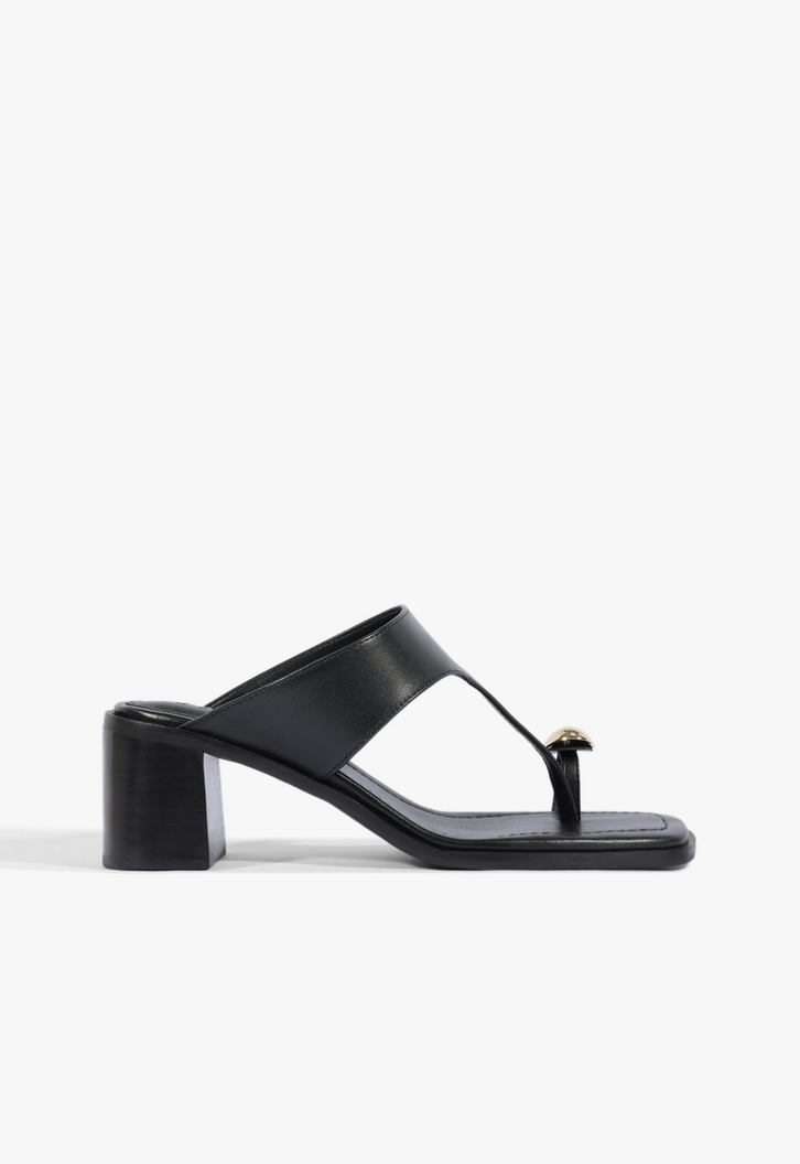 Sandália Elysa Mule Couro Preta | ZZ MALL