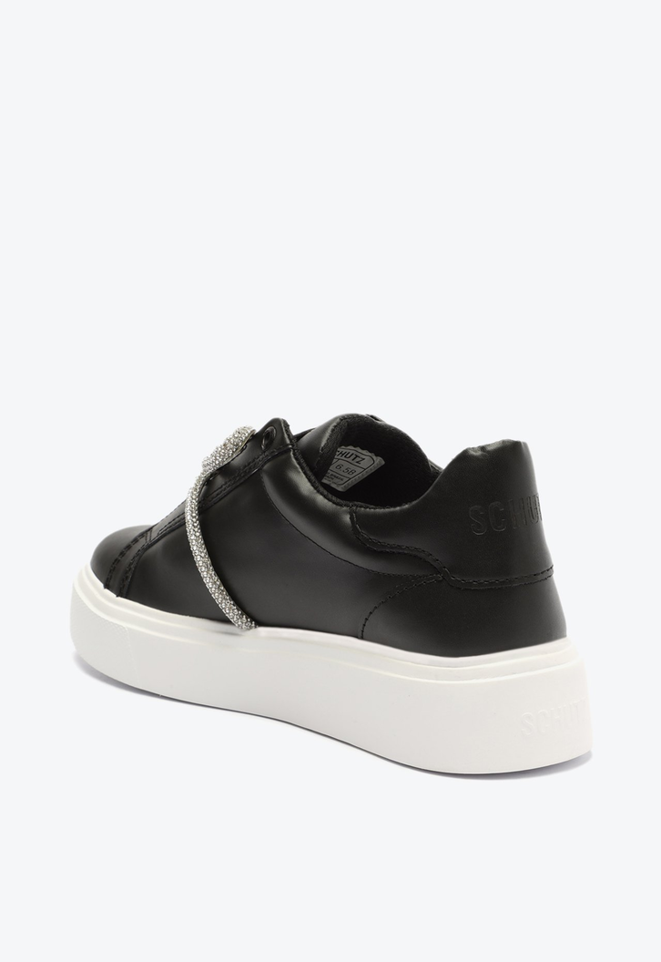 Tênis Leslie Shine Couro Preto