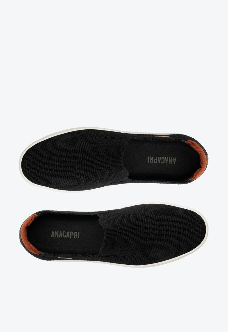 Tênis Slip On Knit Riscado Preto