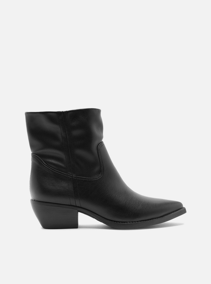 Bota Preta Cano Curto Zíper