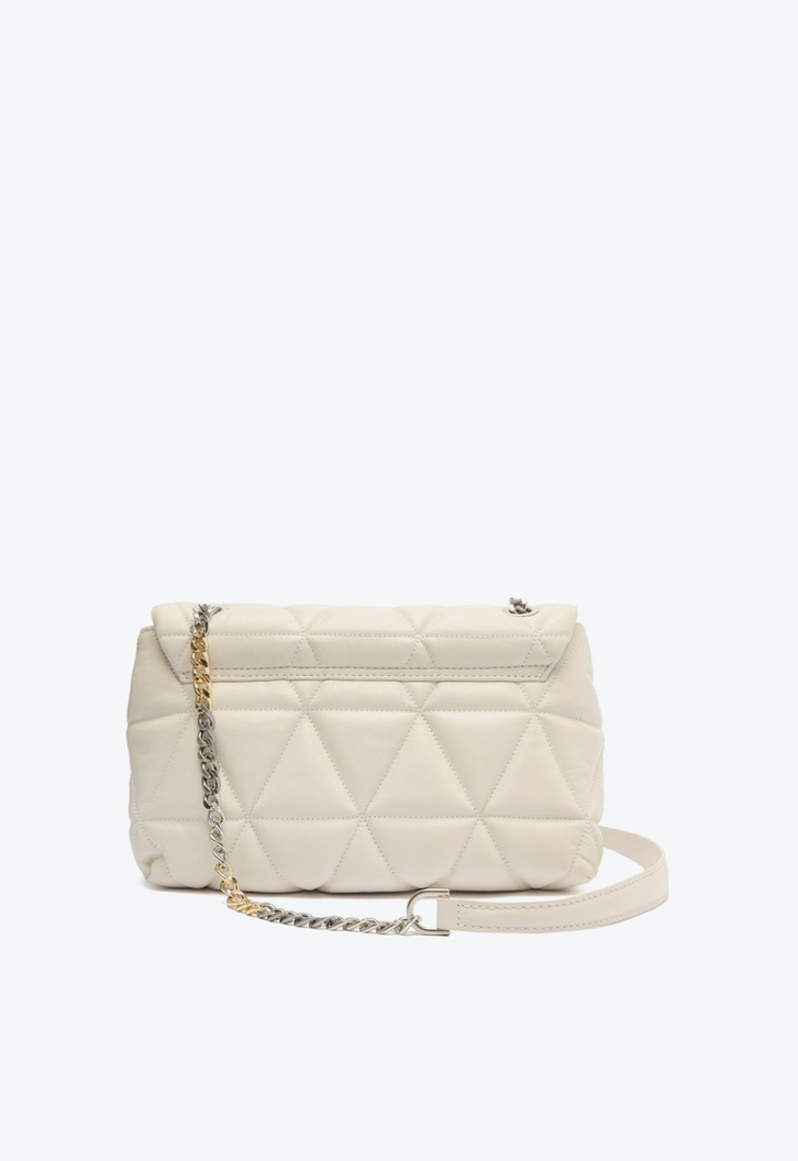 Bolsa Shoulder Couro Matelassê Off White