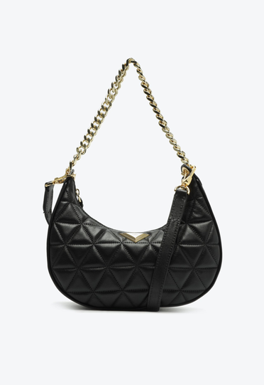 Round Bag Preta Schutz 944 Média Couro