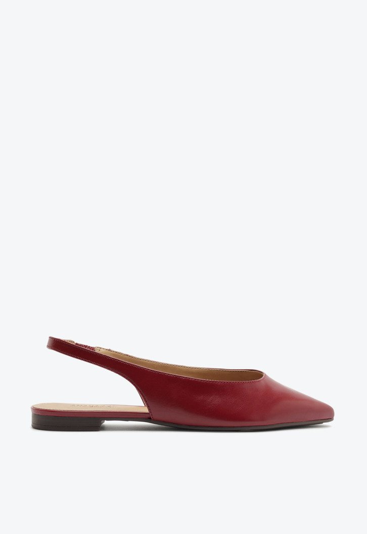 Sapatilha Slingback Bico Fino Vermelha