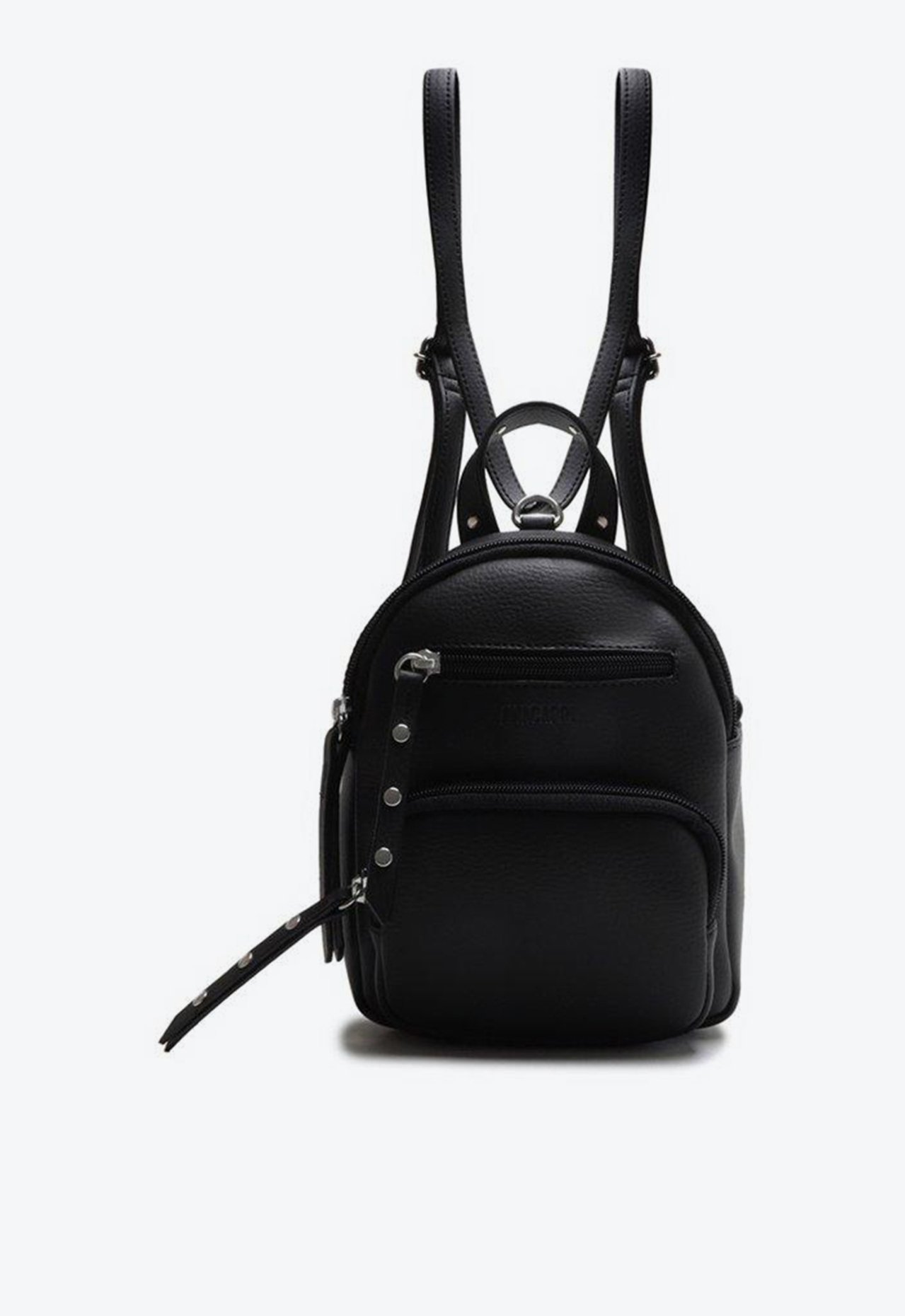 Mini Mochila Preta Anacapri Zíper | ZZ MALL