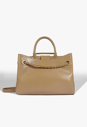 Bolsa Tote Crush Couro Marrom Clara
