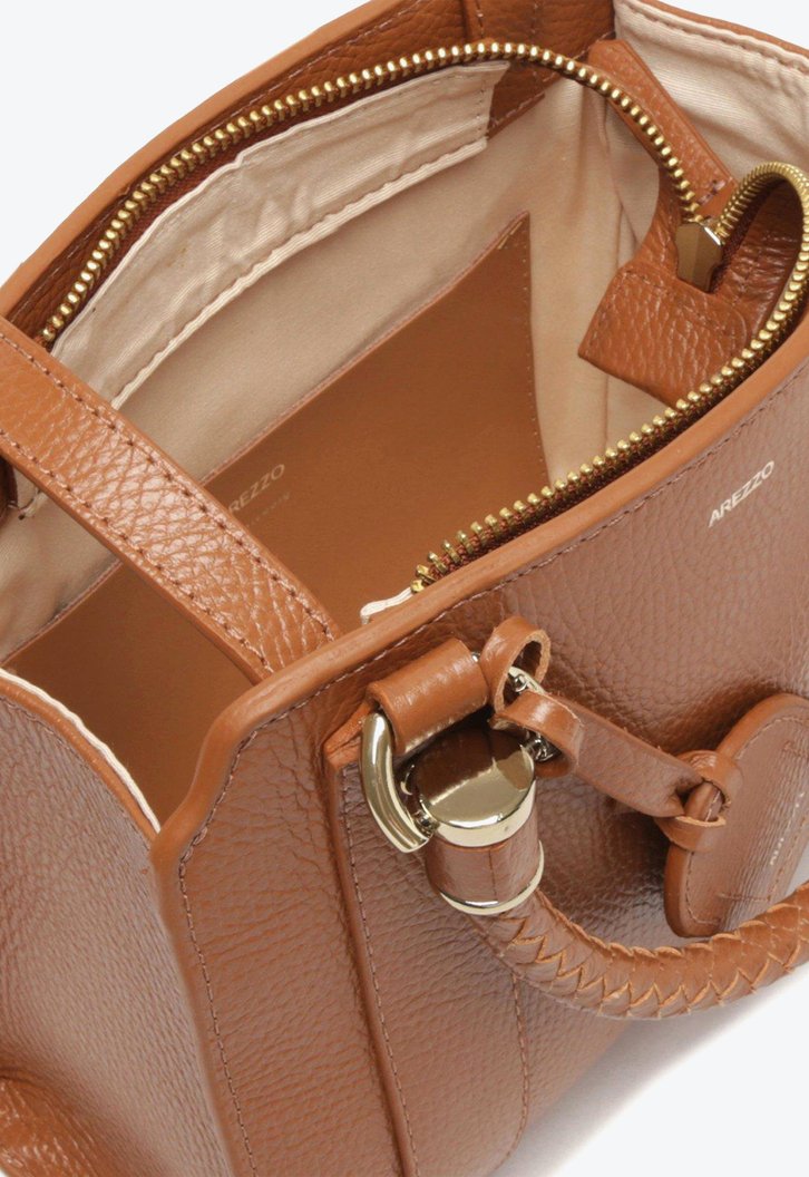 Bolsa Tote Marrom Arezzo Camel Couro Piazza Média