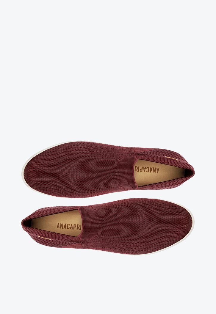 Tênis Slip On Vermelho Bordô Anacapri Knit Mono