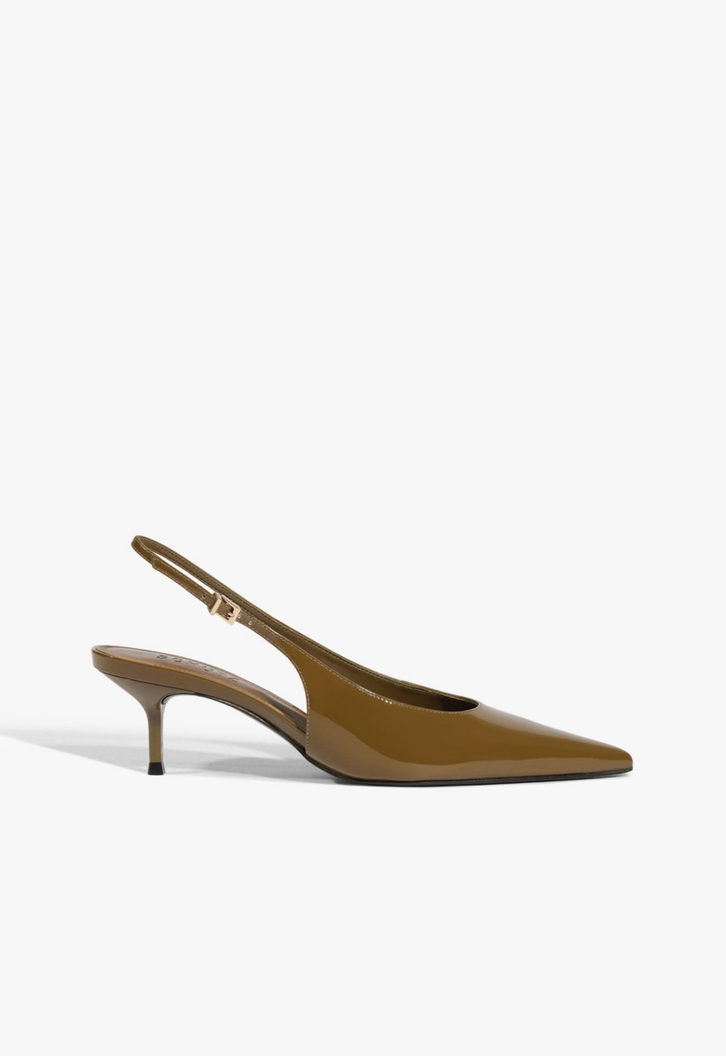 Scarpin Slingback Verniz Verde