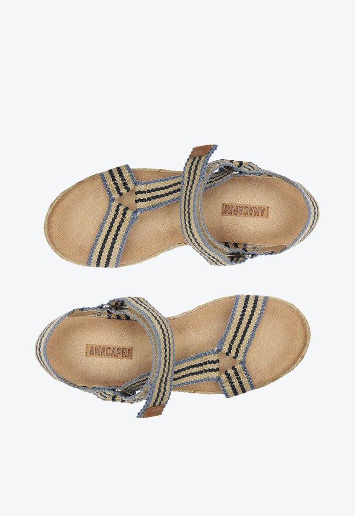 Sandália Flatform Azul Anacapri Luna Tira Fita Sport
