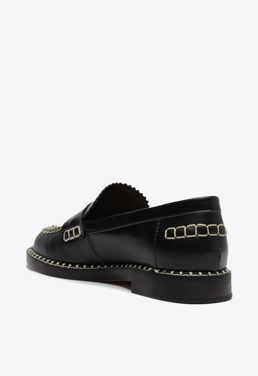 Mocassim Christie Couro Emblem Preto