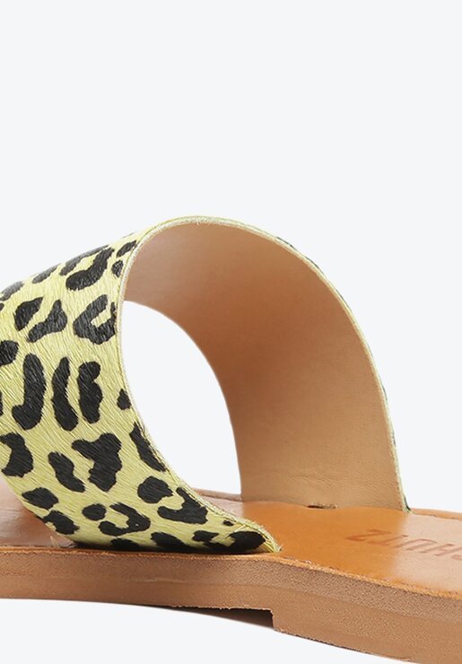 SANDÁLIA RASTEIRA ANIMAL PRINT SCHUTZ SLIDE COURO BICOLOR