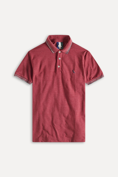 CAMISA POLO VERMELHA RESERVA FRISO RAJADO