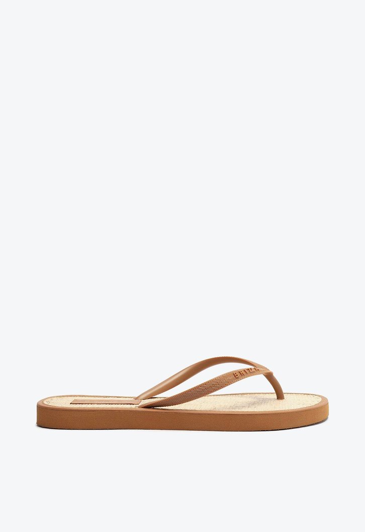 Chinelo De Dedo Marrom Brown Brizza  Cooper Bico Redondo