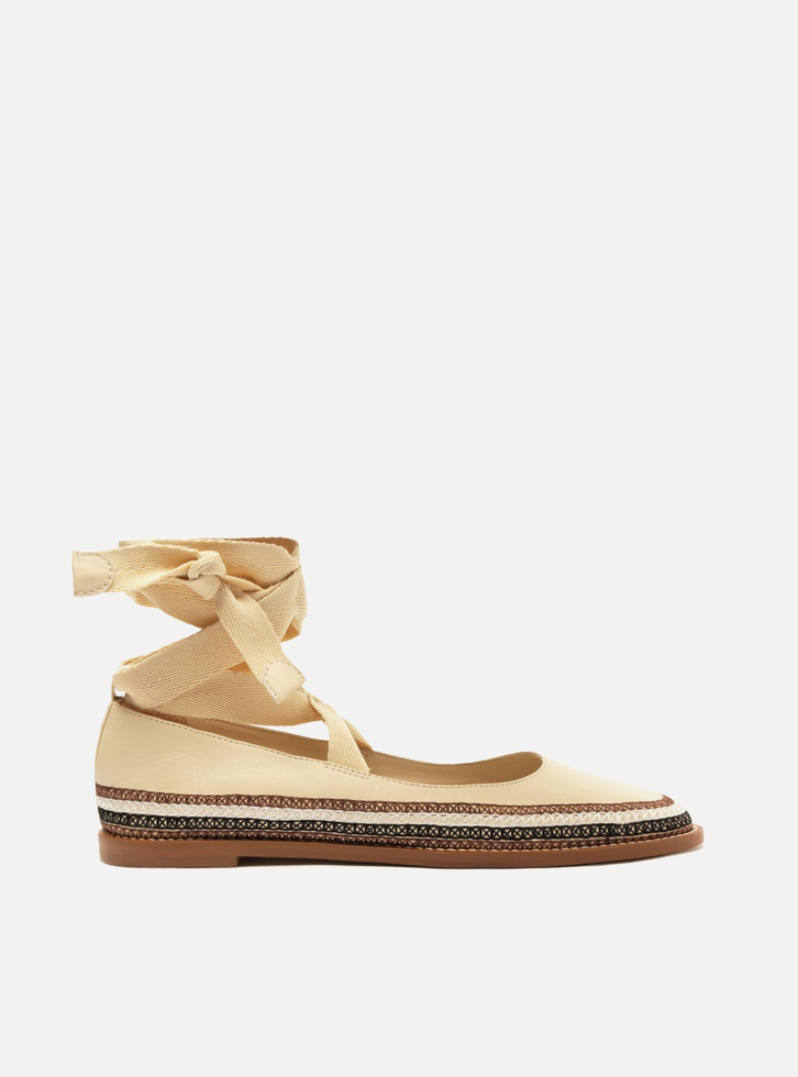 Espadrille Rasteira Off-white Arezzo Couro Neutra