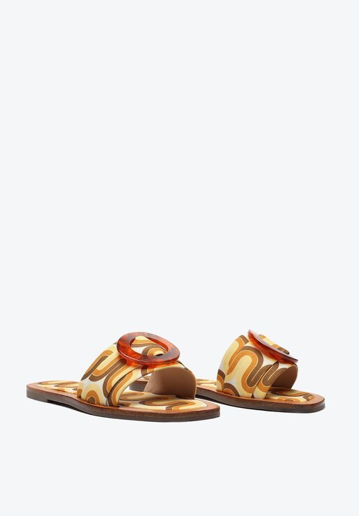 SANDÁLIA RASTEIRA ESTAMPADA SCHUTZ FIVELA COLORIDA