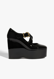 Scarpin Plataforma Myriam Couro Preta