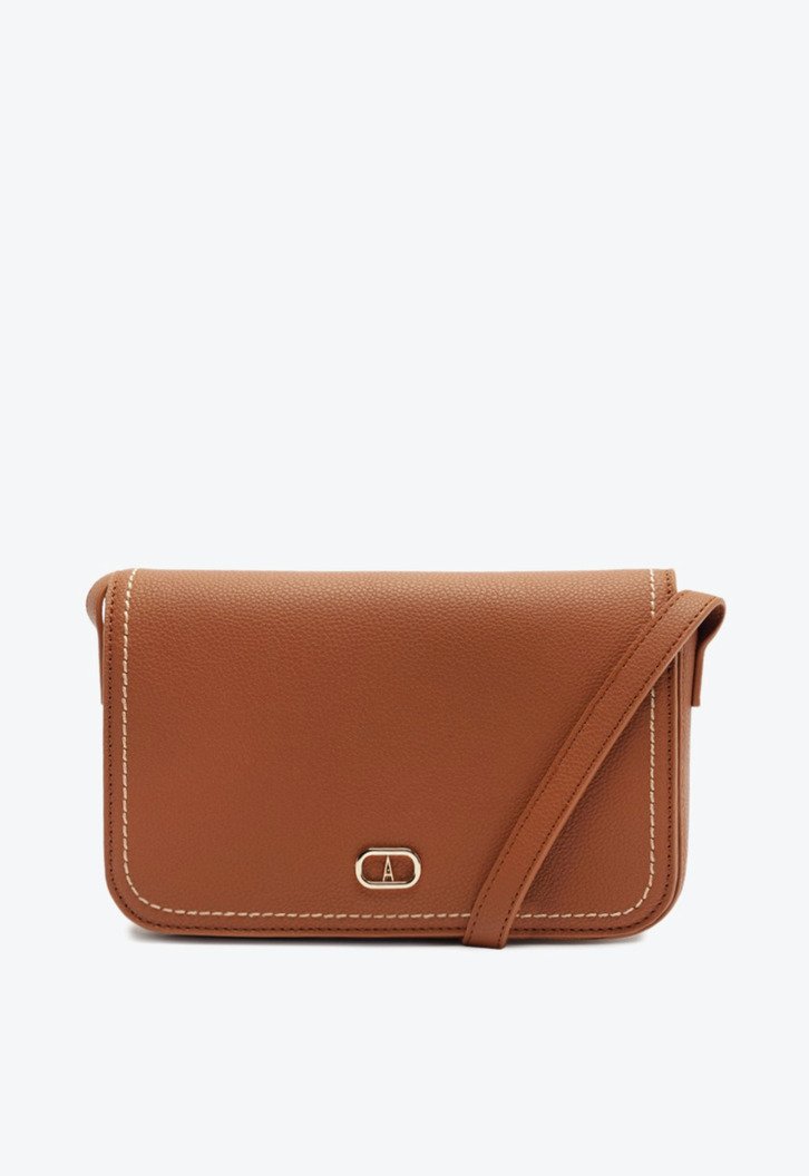 Bolsa Tiracolo Pequena Com Tampa Marrom