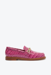 Mocassim Rosa Schutz Dannie Couro Croco