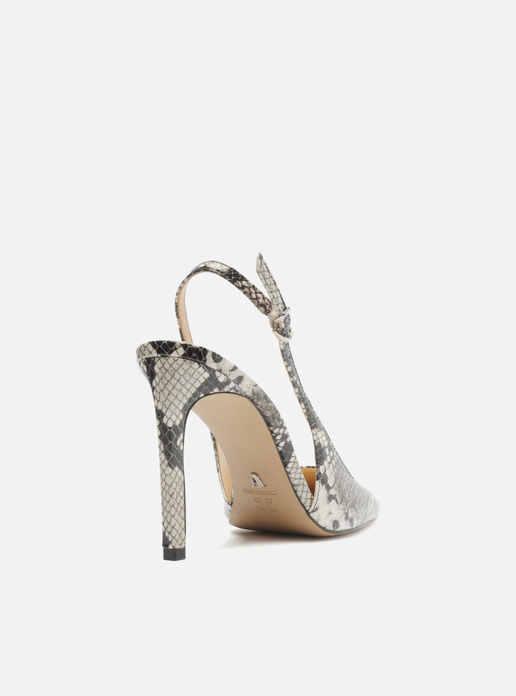 Scarpin Arezzo Snake Bico Quadrado Slingback