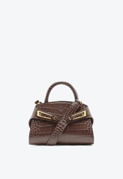 Bolsa Tote Marrom Schutz Emery Média Couro Croco | ZZ MALL