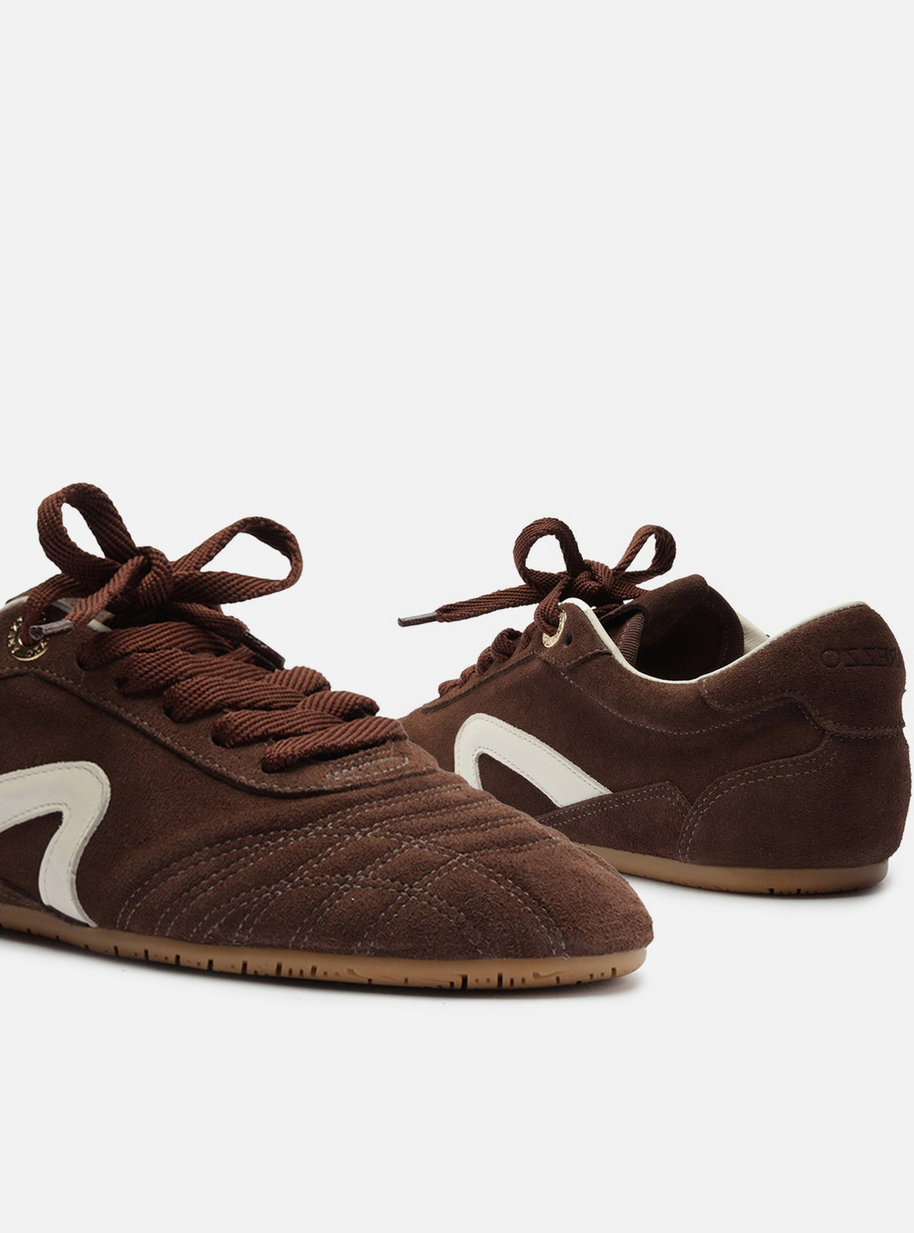 maromiki　1027 Tênis Marrom Camurça Chuteira Branco | ZZ MALL
