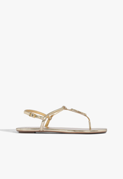 Sandália Rasteira Crystal Schutz Dourada