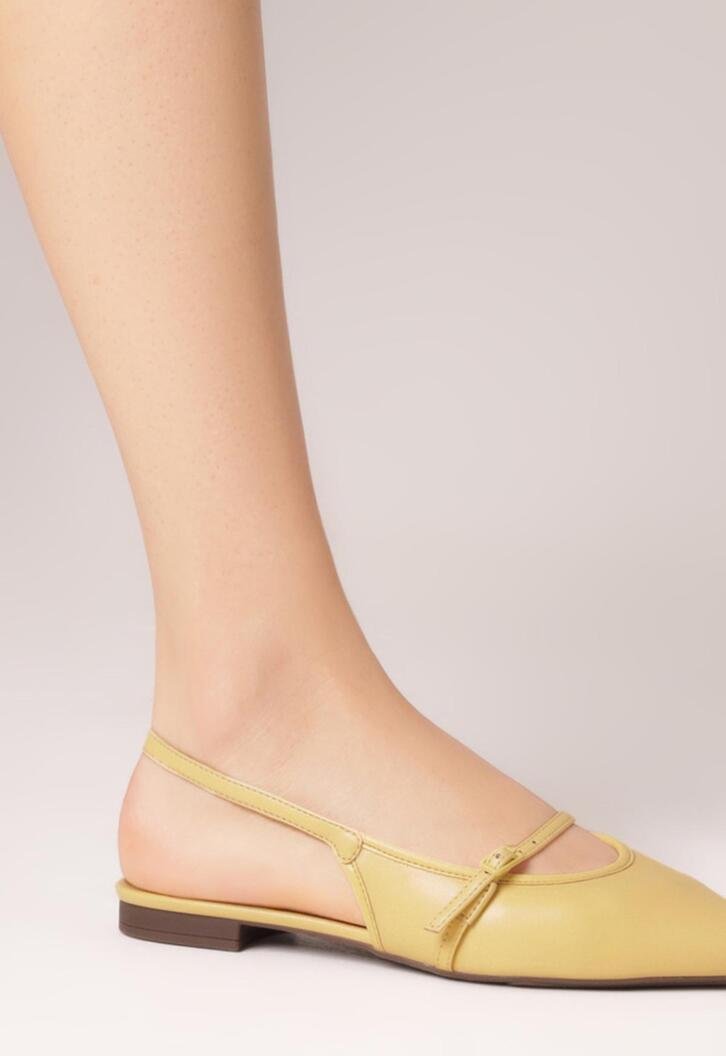 Sapatilha Amarela Anacapri Slingback Bico Fino