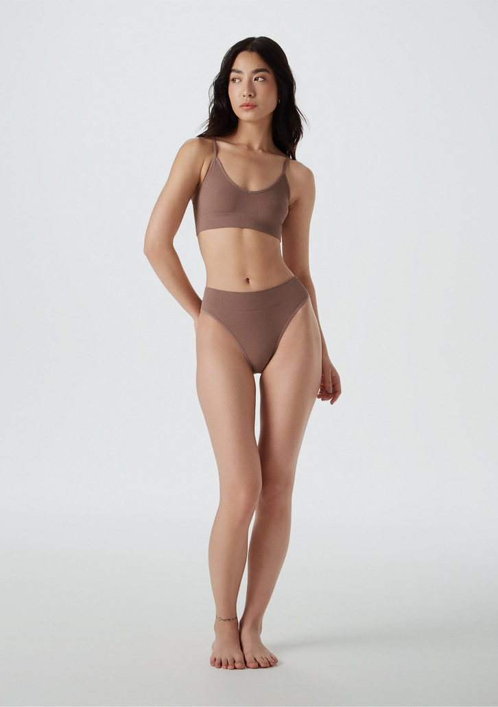 Top Básico Marrom Hering Sem Costura