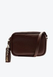 Bolsa Tiracolo Marrom Anacapri Pequena Chaveiro Barbicacho