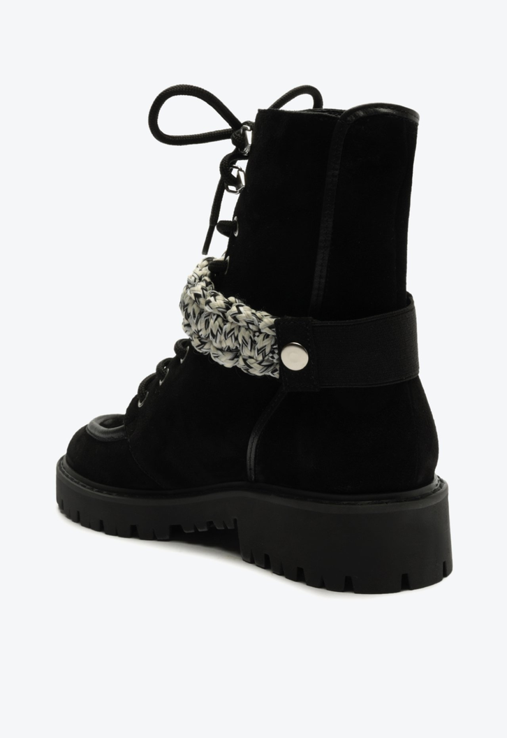 Bota Coturno Brilho Preto