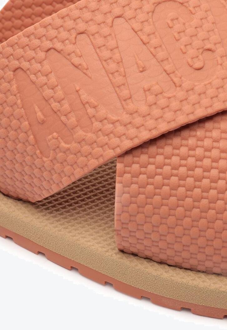 Rasteira Tiras Cruzadas Injetada Bege