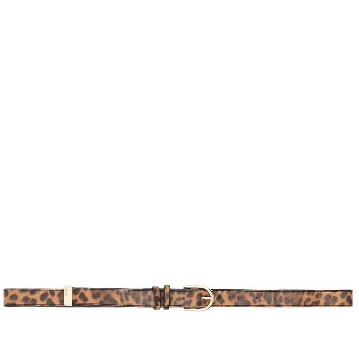 Cinto Fino Fivela Metálica Valentina Animal Print Onça