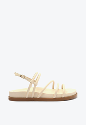 Sandália Rasteira Off-White Arezzo Tiras Fivela