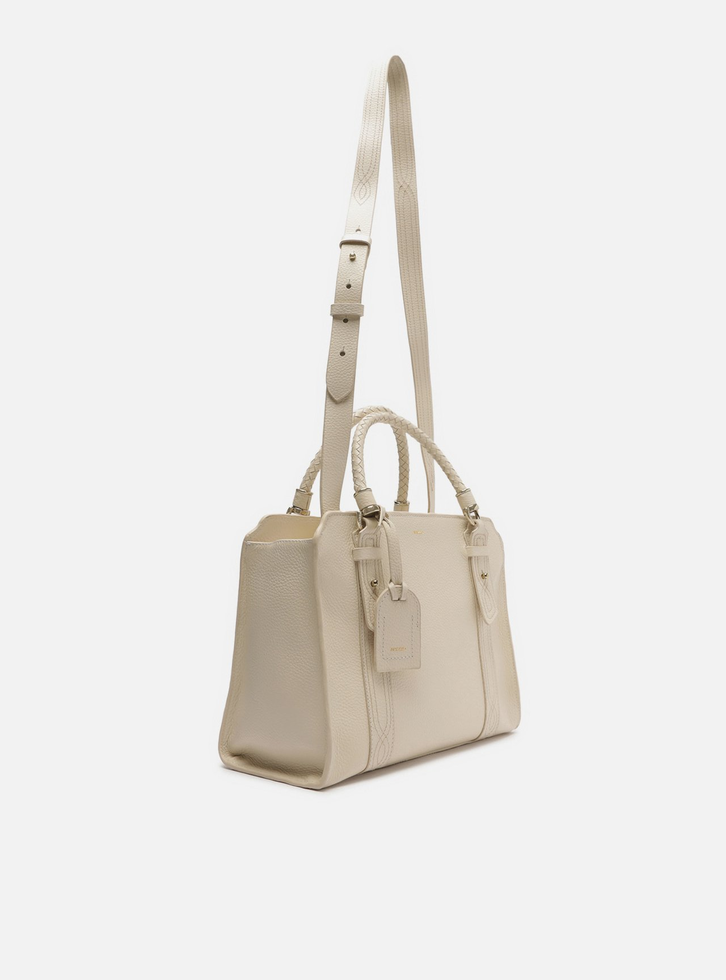 Bolsa Tote Off-white Arezzo Couro Piazza Bordado Grande