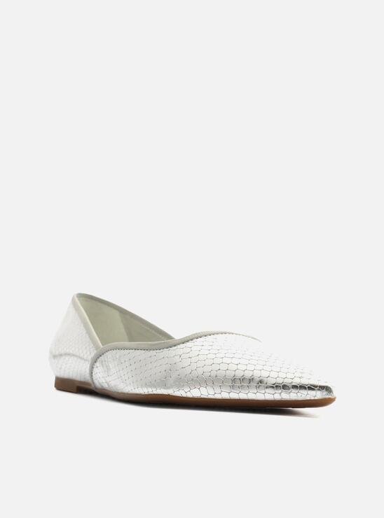 SAPATILHA PRATA SNAKE AREZZO BICO FINO CONTORNO